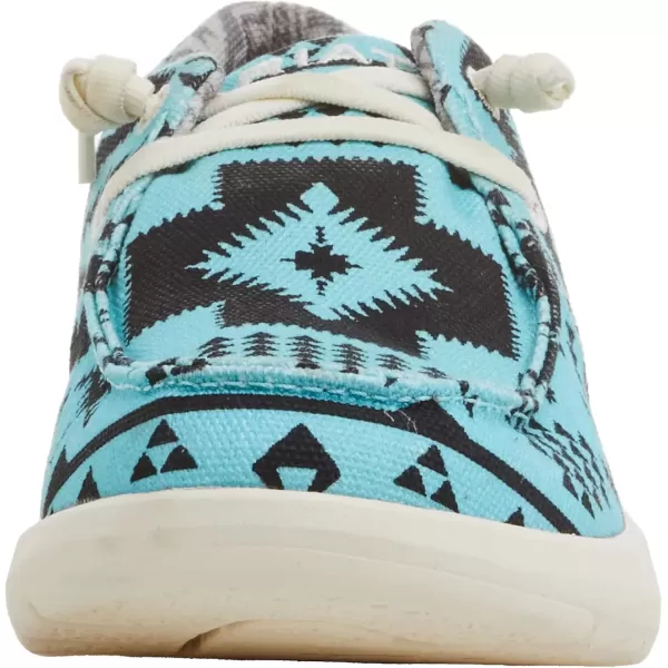 imageARIAT Womens Hilo Stretch Slip On Flats Casual  BlackTurquoise Saddle Blanket