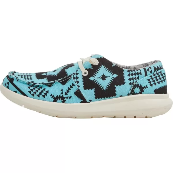 imageARIAT Womens Hilo Stretch Slip On Flats Casual  BlackTurquoise Saddle Blanket