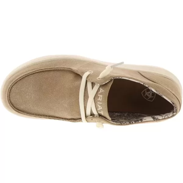 imageARIAT Womens Hilo Stretch Slip On Flats Casual  BlackWashed Tan Canvas