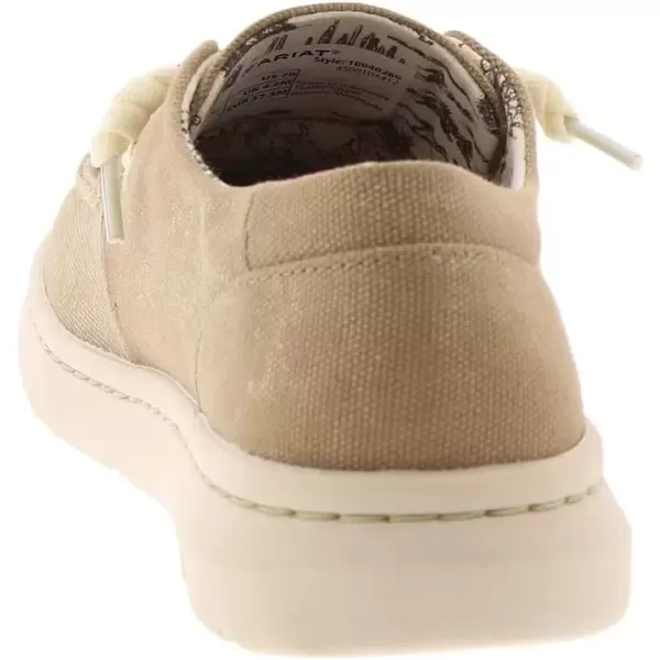 imageARIAT Womens Hilo Stretch Slip On Flats Casual  BlackWashed Tan Canvas