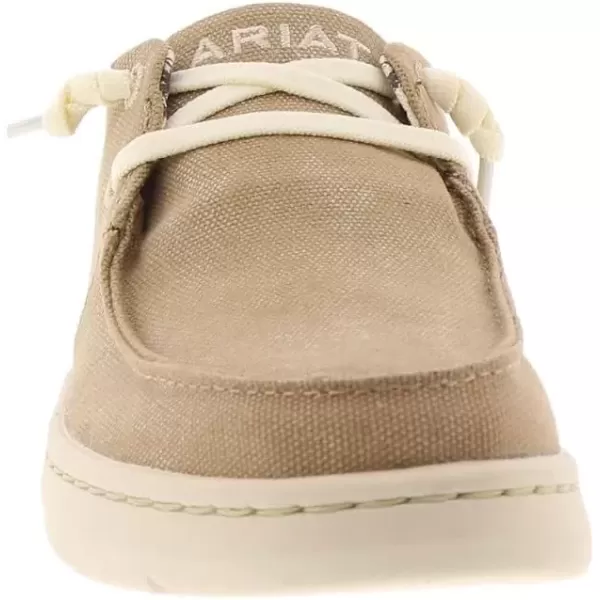 imageARIAT Womens Hilo Stretch Slip On Flats Casual  BlackWashed Tan Canvas