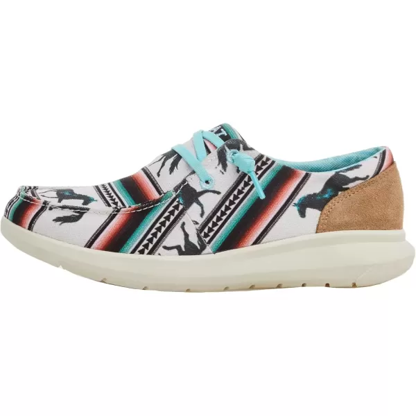 imageARIAT Womens Hilo Stretch Slip On Flats Casual  BlackWildhorse Serape Print