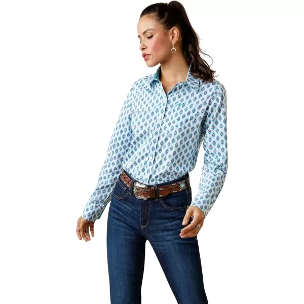 imageARIAT Womens Kirby Stretch ShirtBlueWhite