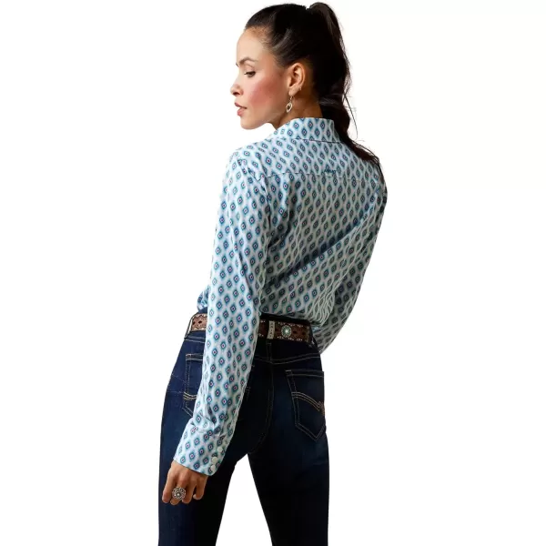 imageARIAT Womens Kirby Stretch ShirtBlueWhite