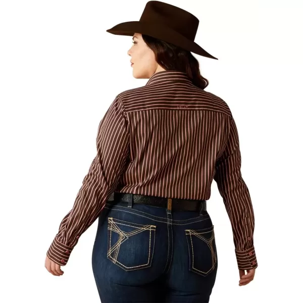 imageARIAT Womens Kirby Stretch ShirtLight Mahogany Stripe