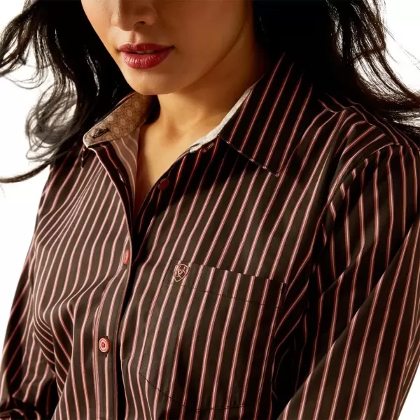 imageARIAT Womens Kirby Stretch ShirtLight Mahogany Stripe
