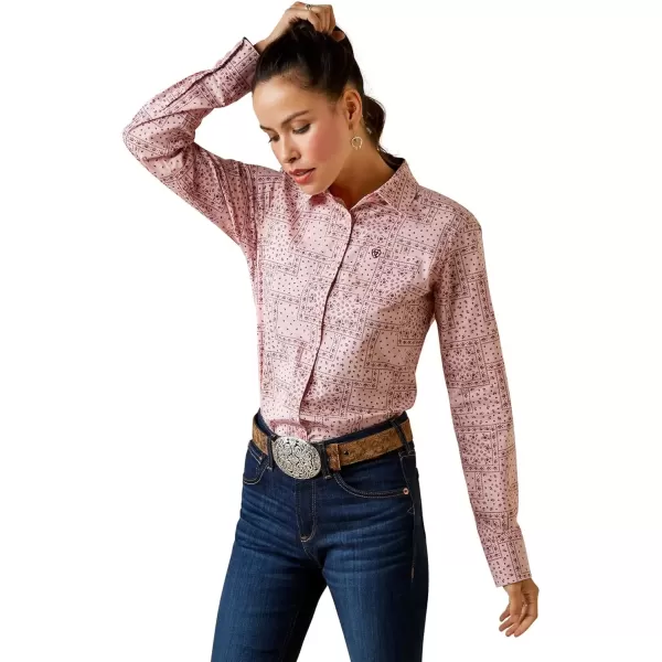 imageAriat Female Kirby Stretch Shirt Coral Blush Paisley 3X