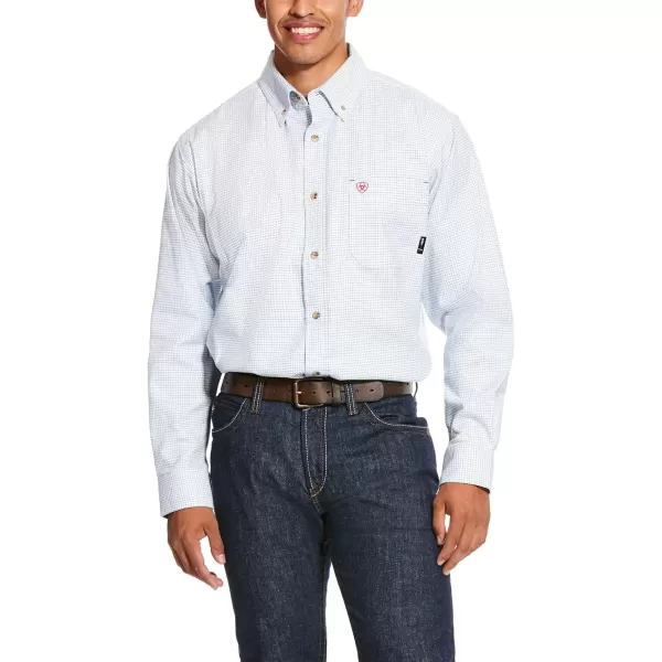 imageAriat Mens FR Twill DuraStretch Work ShirtWhite Multi