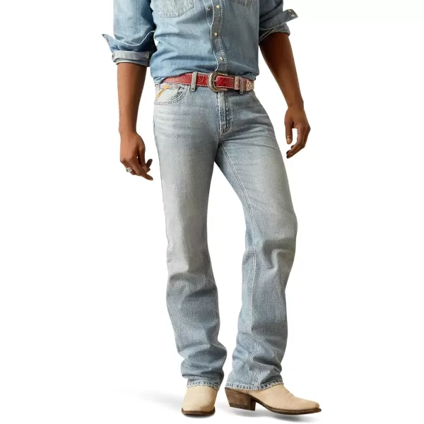 imageAriat Mens Yellowstone M5 Rider Slim Straight JeanLight Distressed