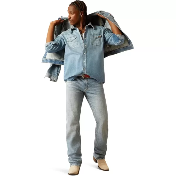 imageAriat Mens Yellowstone M5 Rider Slim Straight JeanLight Distressed