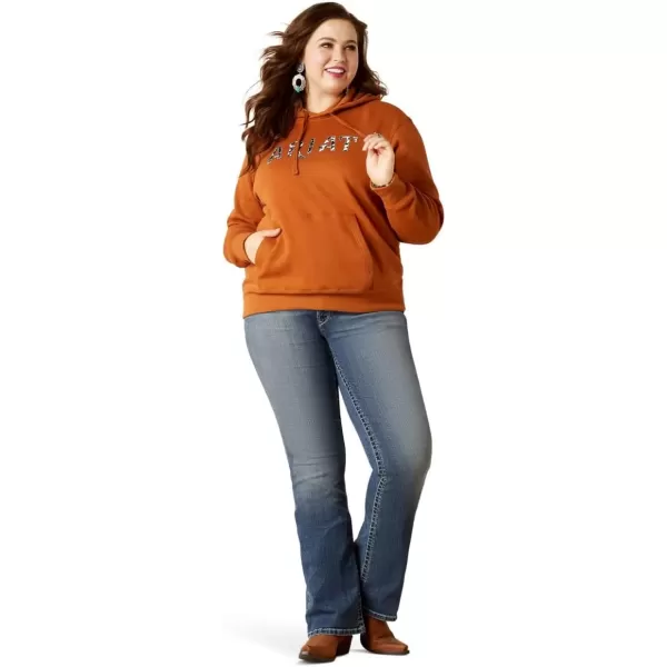 imageAriat Womens Hooded SweatshirtReal Cow Hyde Glazed Ginger