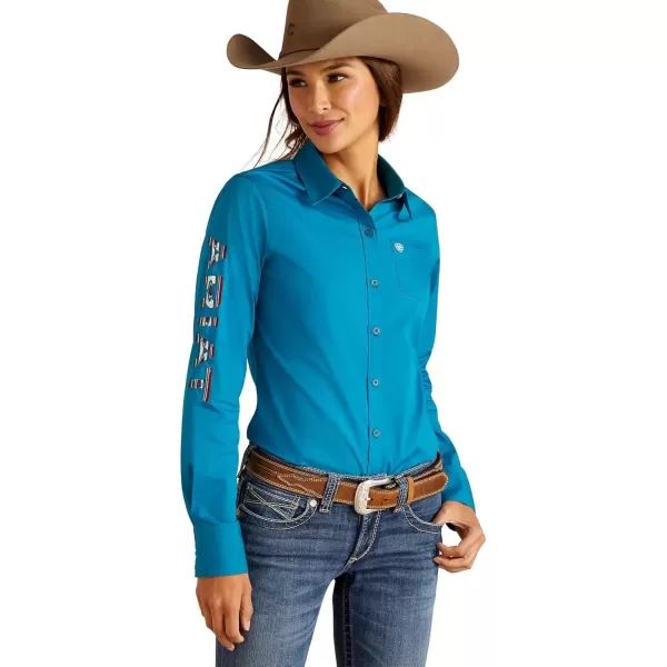 imageAriat Womens Team Kirby Stretch ShirtCrystal Teal