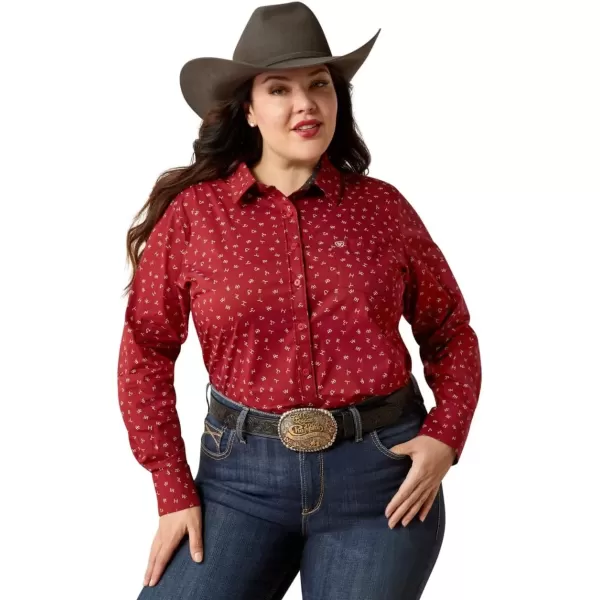 imageAriat Womens Team Kirby Stretch ShirtDark Red