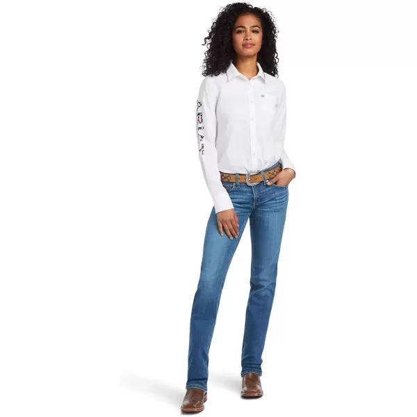 imageAriat Womens Team Kirby Stretch ShirtWhite W Leopard Logo
