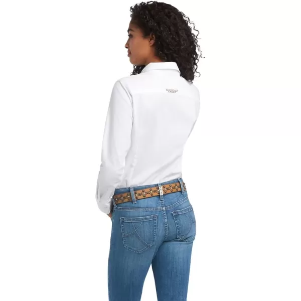 imageAriat Womens Team Kirby Stretch ShirtWhite W Leopard Logo