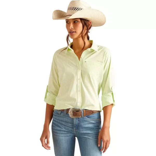 imageAriat Womens VentTEK II Stretch ShirtLime Stripe