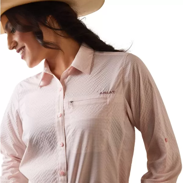 imageAriat Womens Western VentTEK Stretch ShirtCoral Blush  White Check