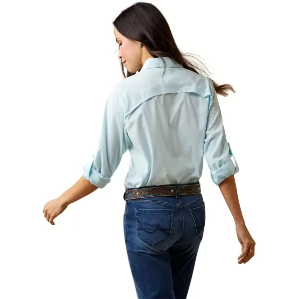 imageAriat Womens Western VentTEK Stretch ShirtGulf StreamWhite Stripe
