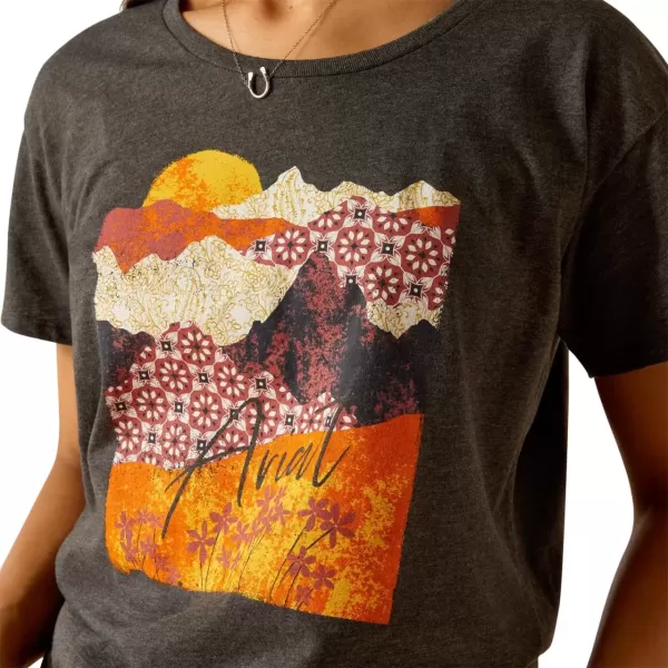 imageAriat Womens Ariat Mountain Patterns TShirtCharcoal HeatherAriat Mountain Patterns