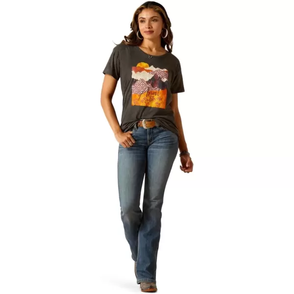 imageAriat Womens Ariat Mountain Patterns TShirtCharcoal HeatherAriat Mountain Patterns