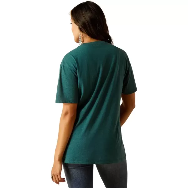 imageAriat Womens Ariat Western Checkers TShirtDark Teal HeatherAriat Western Checkers