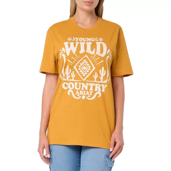 imageAriat Womens Ariat Wild Country TShirtBeigeKhaki