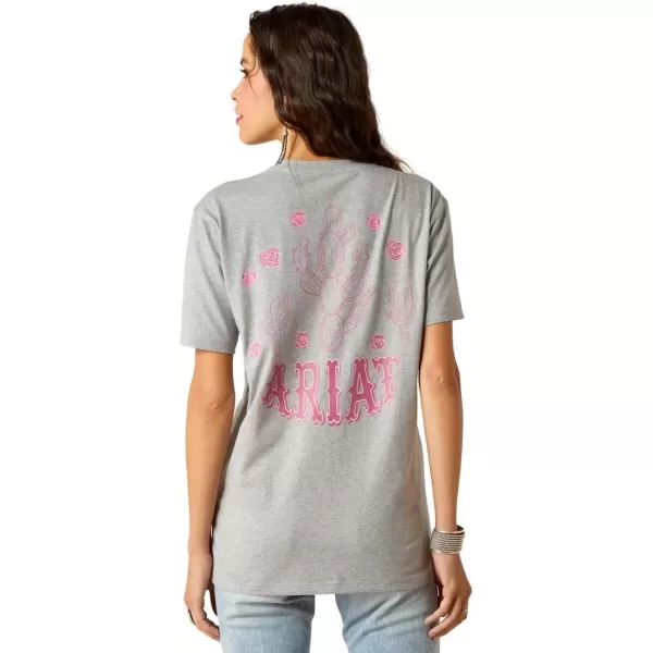 imageAriat Womens Cactus Rose TShirtHeather GreyCactus Rose