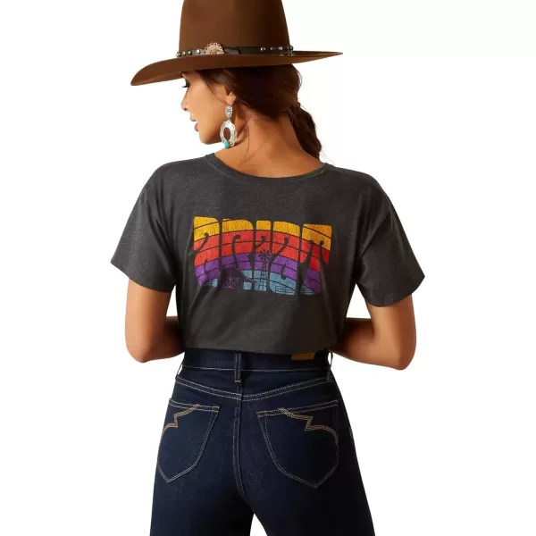 imageAriat Womens Graphic TShirtCharcoal HeatherAriat Groovy Sunset