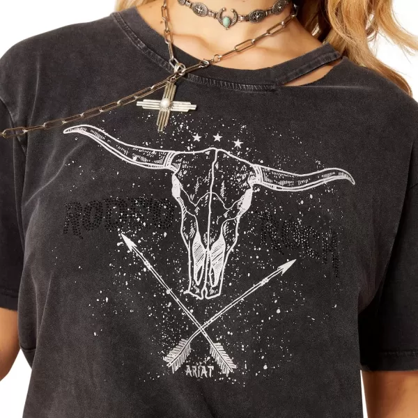imageAriat Womens Graphic TShirtCharcoal WashRock N Rodeo