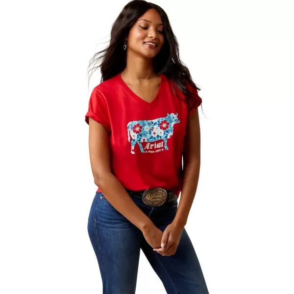 Equestrian Red/Flower Cow