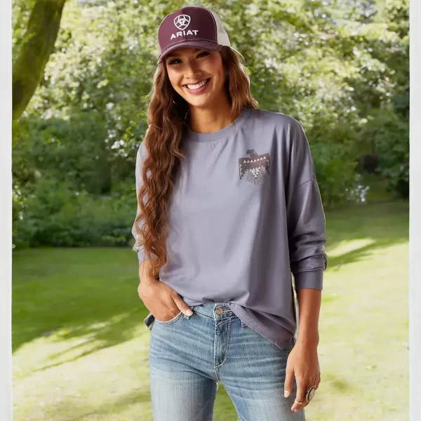 imageAriat Womens Graphic TShirtFolkstone GreyThunderbird