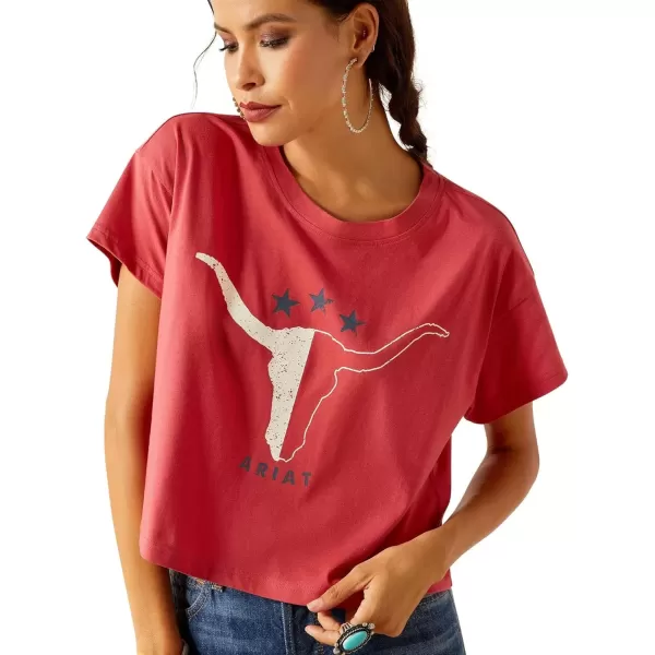 imageAriat Womens Graphic TShirtGarnet RoseLone Star