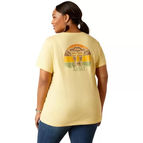 imageAriat Womens Graphic TShirtJojobaCow Sunset