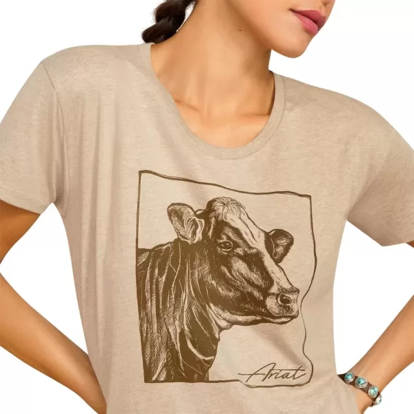 imageAriat Womens Graphic TShirtOatmeal HeatherAriat Cow Cover