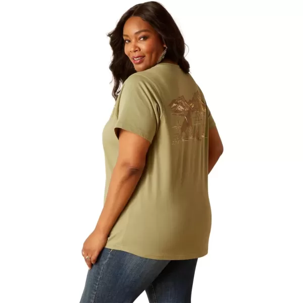 imageAriat Womens Graphic TShirtOil Green