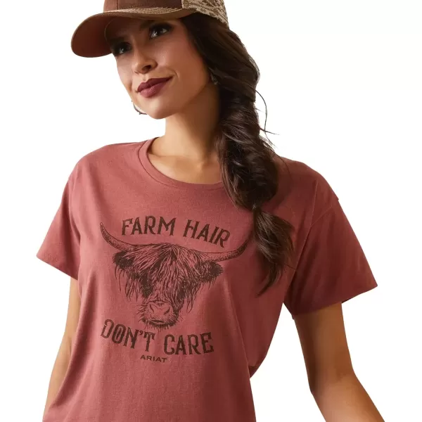 imageAriat Womens Graphic TShirtRed Clay HeatherAriat Farm Hair