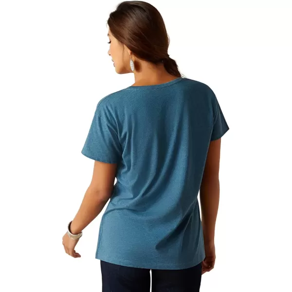 imageAriat Womens Graphic TShirtSteel Blue HeatherAriat Rainbow Script