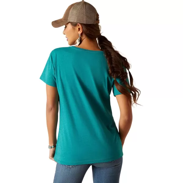 imageAriat Womens Graphic TShirtTeal Green HeatherAriat Longhorn Watercolor