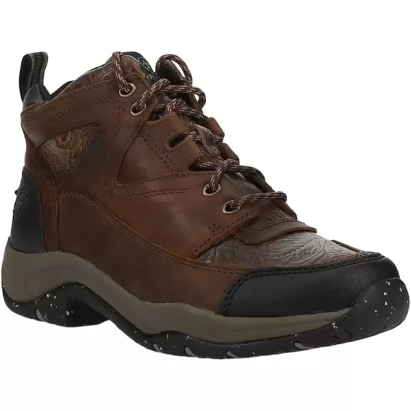 imageAriat Womens Terrain Eco BootDistressed BrownBrown Floral Emboss