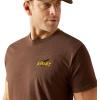 imageAriat Mens Graphic TShirtBrown HeatherBison Sketch Shield