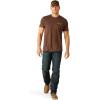 imageAriat Mens Graphic TShirtBrown HeatherBison Sketch Shield