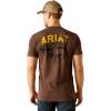 imageAriat Mens Graphic TShirtBrown HeatherBison Sketch Shield