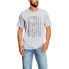 imageAriat Mens Graphic TShirtCharcoal HeatherVertical Flag