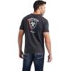 imageAriat Mens Graphic TShirtCharcoal HeatherWoodgrain Shield