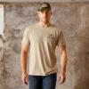 imageAriat Mens Graphic TShirtKhaki HeatherWheat Shield