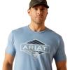 imageAriat Mens Graphic TShirtLight Blue HeatherVintage Hex Stripe