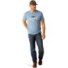 imageAriat Mens Graphic TShirtLight Blue HeatherVintage Hex Stripe