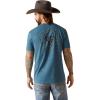 imageAriat Mens Graphic TShirtSteel Blue HeatherWestern Wire