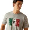 imageAriat Mens Graphic TShirtStone HeatherMexico Camo Flag