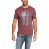 Burgundy Heather/Vertical Flag Ss T-shrt